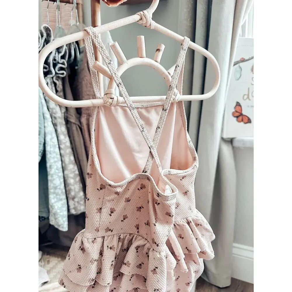 Quincy Mae Blooming Floral Flutter Peplum Swimsuit 4/5